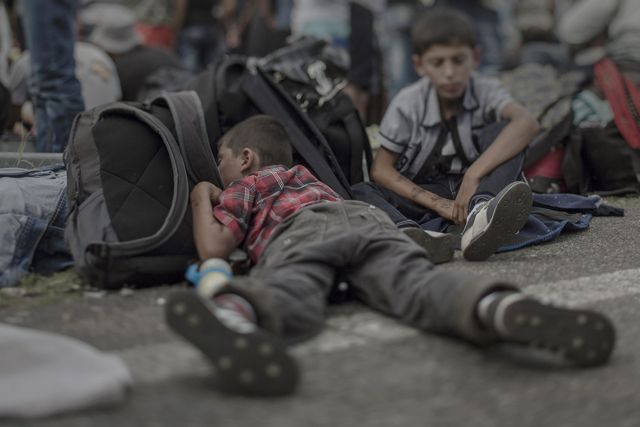 RiseForRohingya's tweet photo. Ahmad, 7, sleeps on a highway outside #Hungary @JohnCornyn Say no to #SAFEact + #LetThemIn [https://t.co/KWFaKZecCj] https://t.co/ox2119GEwi