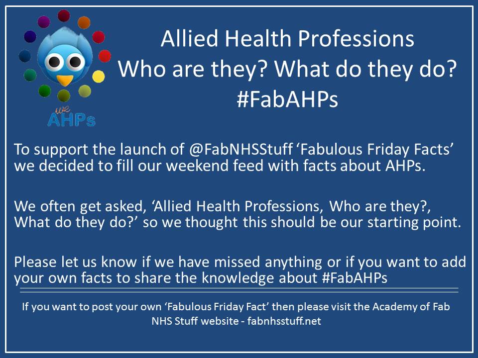 And over the weekend I will be adding questions I ask of commissioners / providers about #AHPs too. #FabAHPs