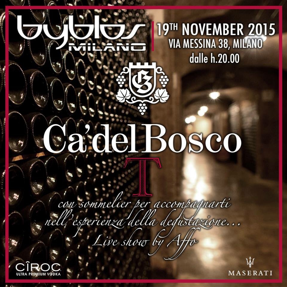 ByblosMilan's tweet photo. GIOVEDI 19 NOVEMBRE
dalle ore 20/BYBLOS MILANO presentaCa' del Bosco Wine happy hour+393381645555 https://t.co/IBLyuXHhHq