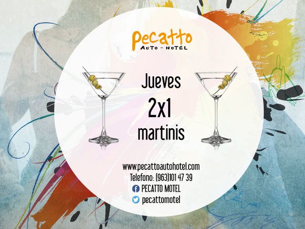 PecattoMotel's tweet photo. No se olviden, hoy es #Juebebes y tenemos promo en @PecattoMotel 2x1 en Martinis https://t.co/VlIpwOyelo