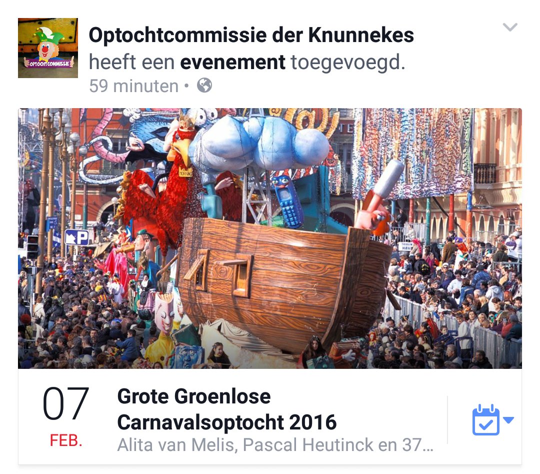Komen jullie ook? Geef 't aan op Facebook #OptochtcommissieDerKnunnekes