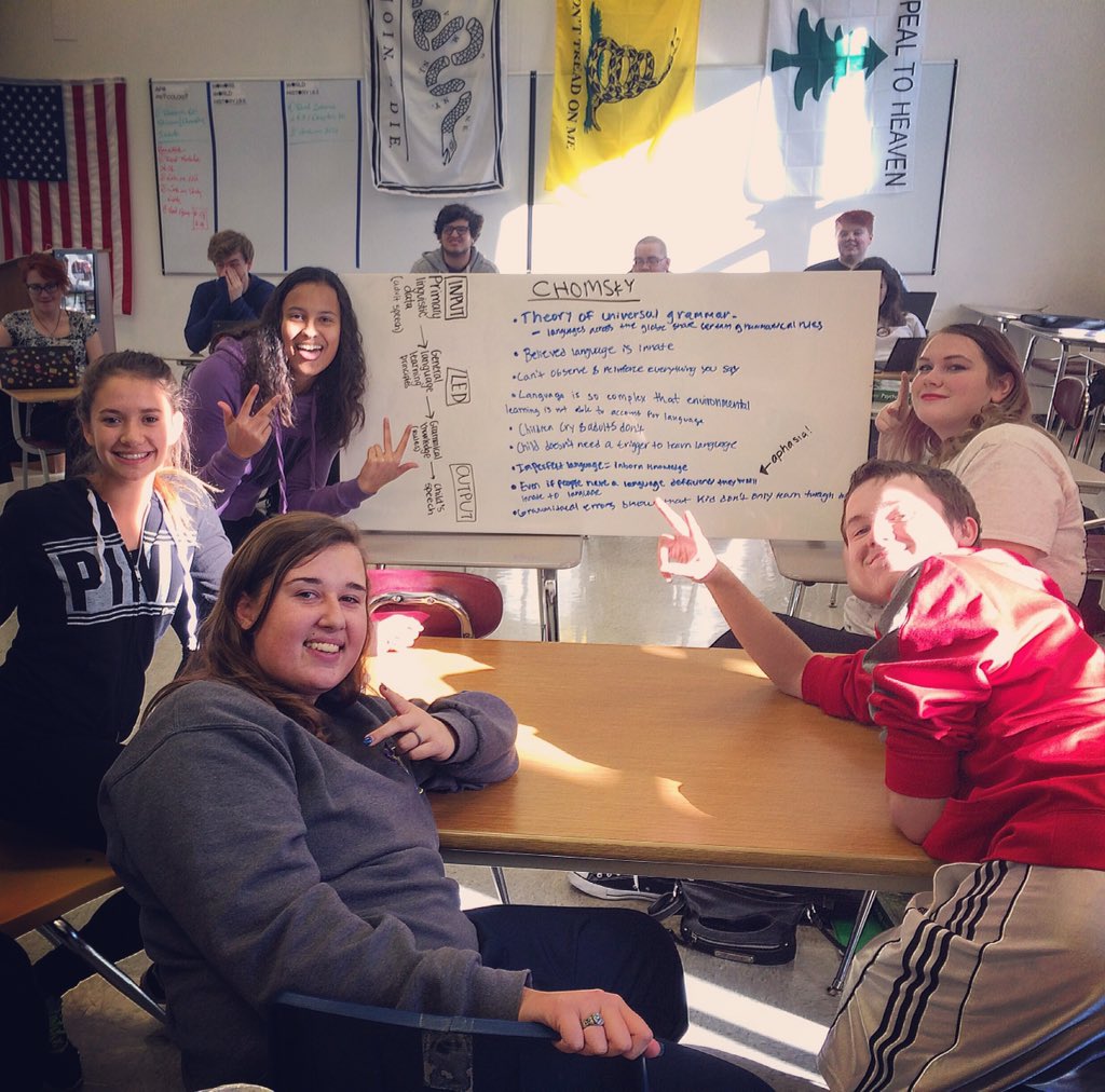 manuelherrera33's tweet photo. Lovin how @Uthophia AP Psych Ss are using #writeablesurfaces to prepare for language acquisition debate #coffeetable https://t.co/fl8eDmm65m