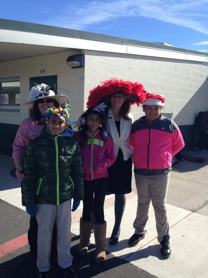 SaraNHHolm's tweet image. I love that the fabulous Mrs. Hester is finally in 1 of the many pics she posts! Crazy hat day @ #srstem @wcsdtweet