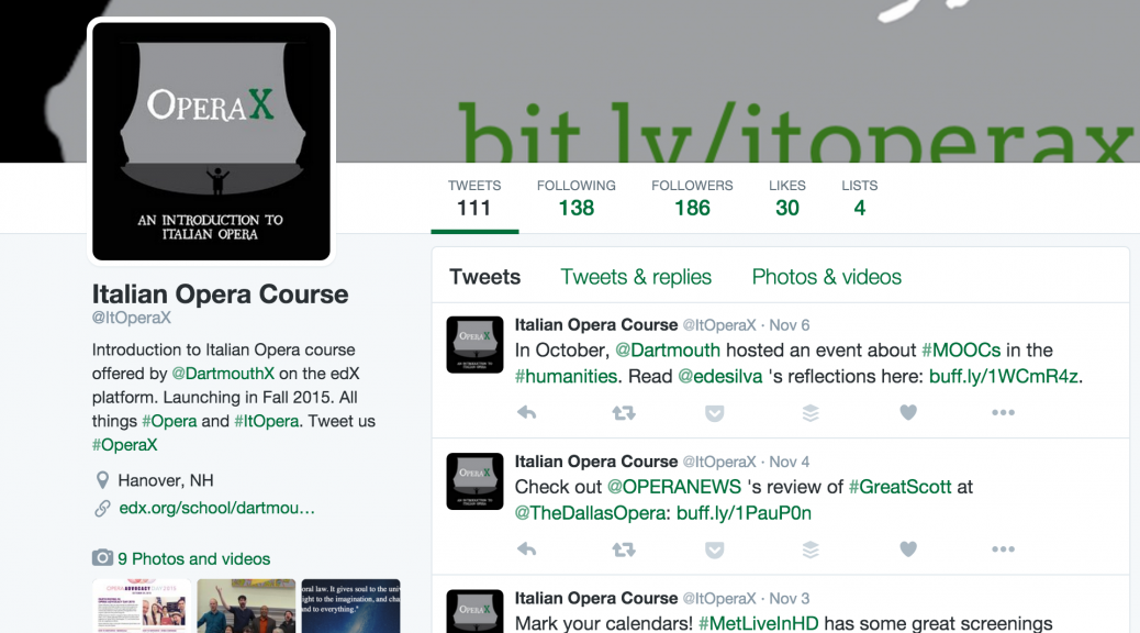 ItOperaX's tweet photo. Hoping to use #socialmedia to jumpstart your #moocs? Check out our Social Media Toolkit! https://t.co/U9nv3F0Pqa https://t.co/R2bxyutzxq