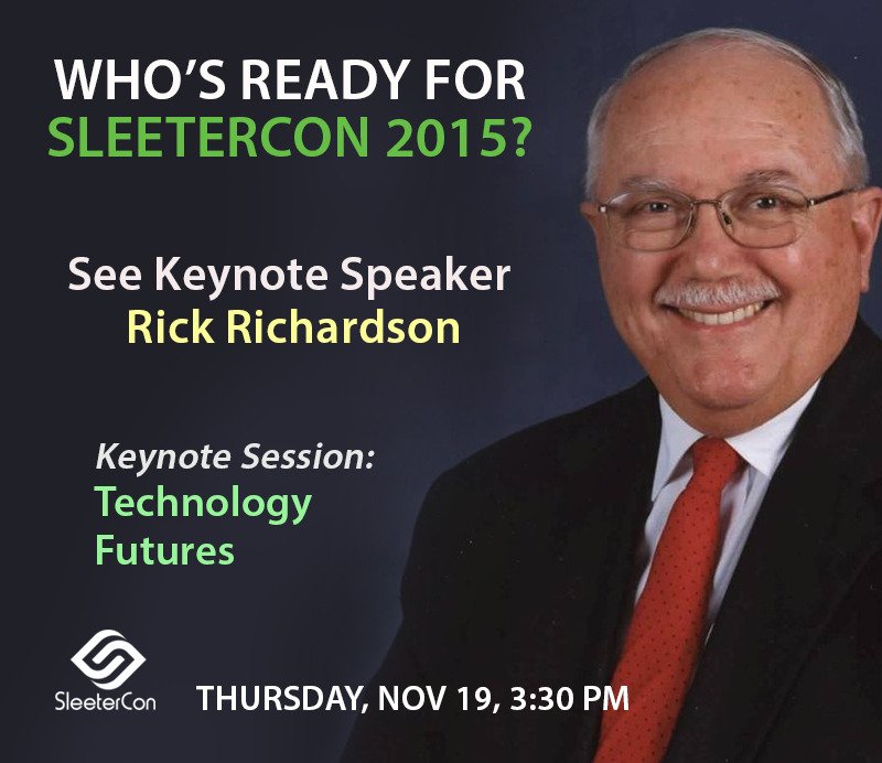 AccountexUSA's tweet image. It's our last keynote of 2015!  Join @Rick_CPA in just 30 minutes on the general stage for his Techno... #sleetercon