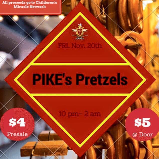 UTRockeTHON's tweet image. Before going to @EEPikes Pretzels with the Pikes come to our Super Smash Bro tournament! Both events are #FTK