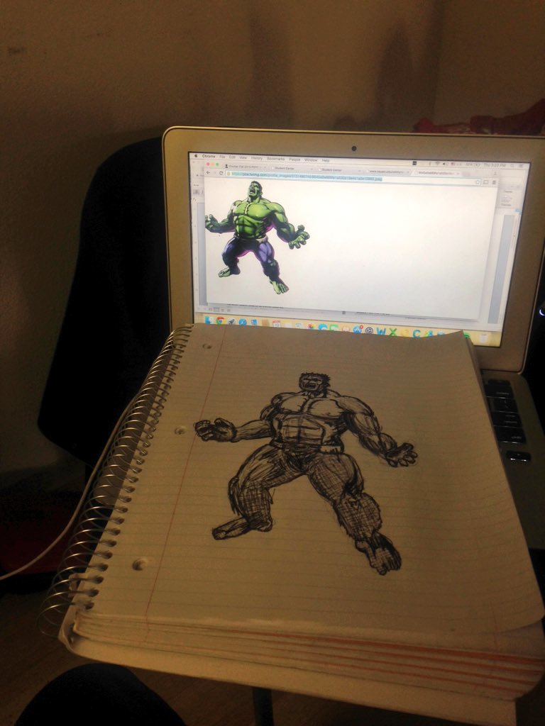yukes2's tweet image. Procrastinating so much I ended up drawing the hulk 😂 #procrastinationproblems
