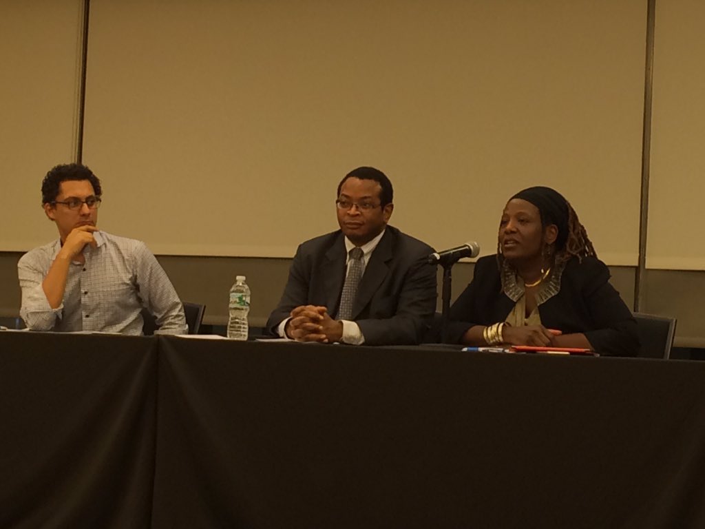 Kounselor22's tweet photo. Michelle DePasse moderating a conversation on environmental justice #nuftalks #socialjustice #climatechange https://t.co/9LpDDCvZOw