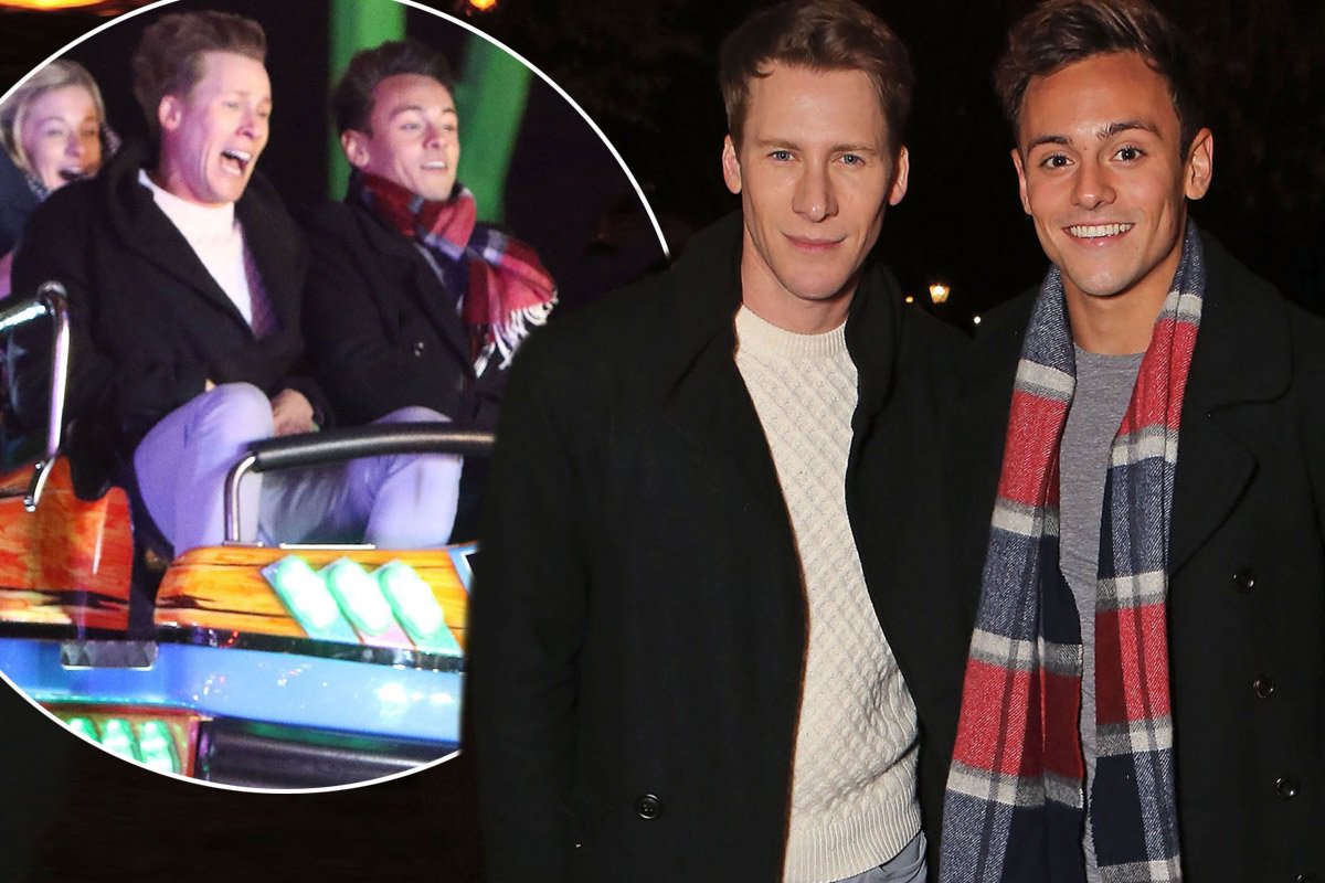 MirrorCeleb's tweet photo. Loved up Tom Daley and Dustin Lance Black hit the rides at Winter Wonderland https://t.co/xYpHG7Q39L https://t.co/rWBcpYIaQz