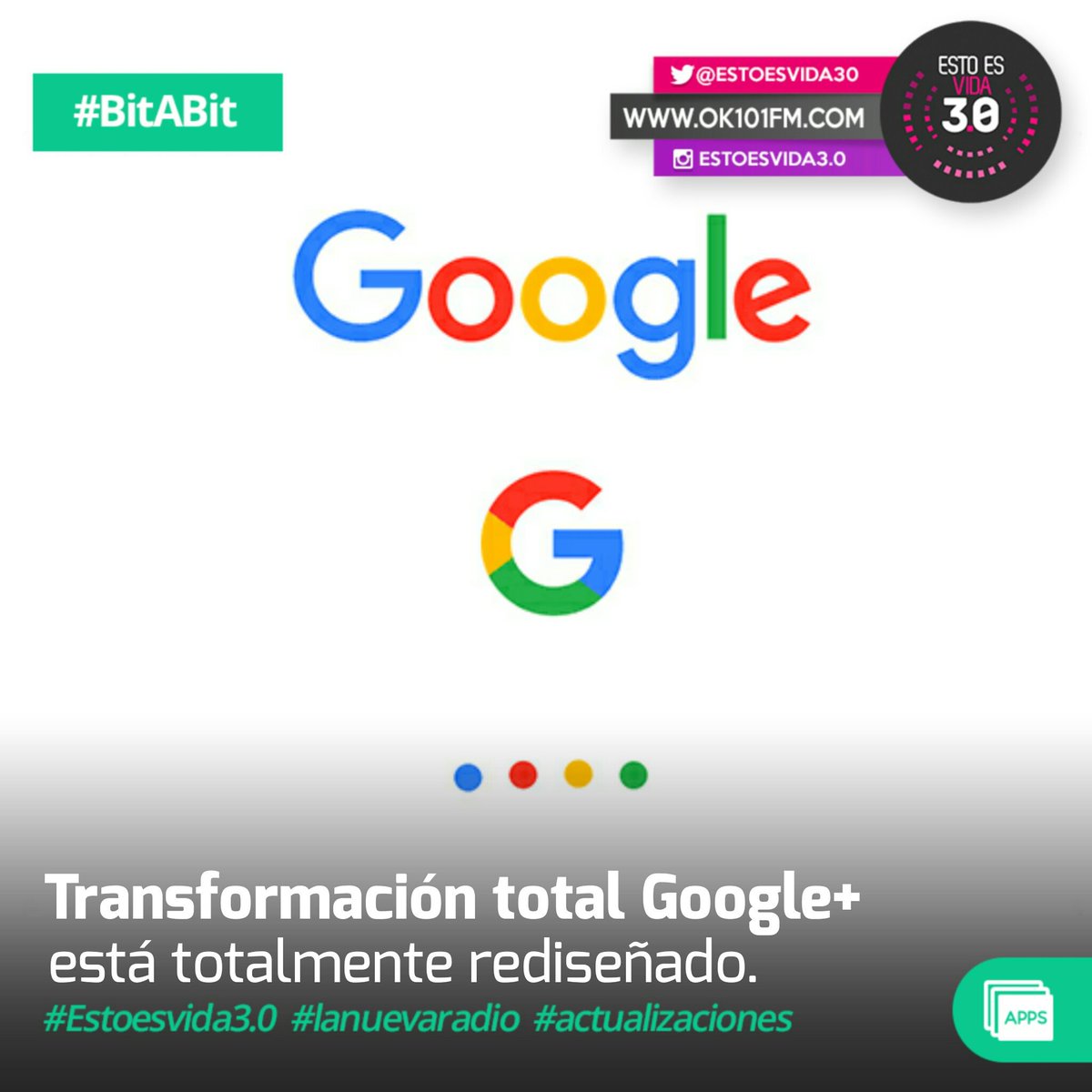 estoesvidaweb's tweet image. #BitABit La red social Google+ sufrió una transformación total. 🎧🎤📻🎶