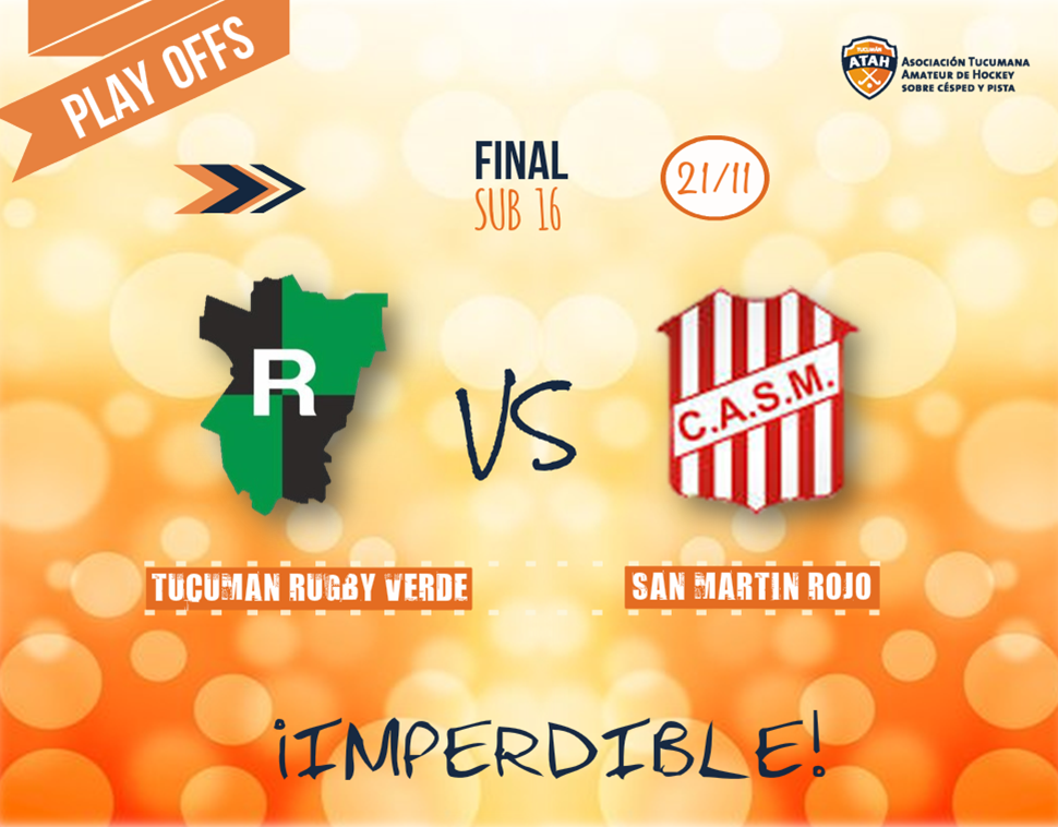 atahockey's tweet photo. [PlayOffs] Final de Sub 16. Este sábado  @TucumanRugby Verde vs @CASMOficial Rojo - 10.30 hs. en @BlankosRC #Hockey https://t.co/7AroliVffi
