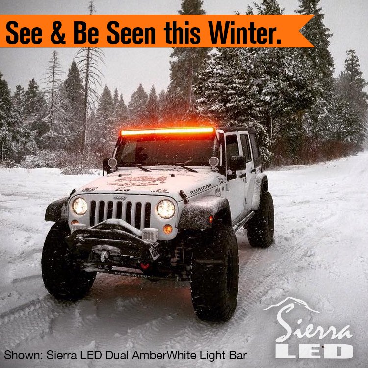 SierraLEDLights's tweet photo. See & Be Seen this winter. #SierraLED #DualAmberWhite #LEDLightbar #offroad #offroadlights #offroadLED https://t.co/9wktlu70Rp