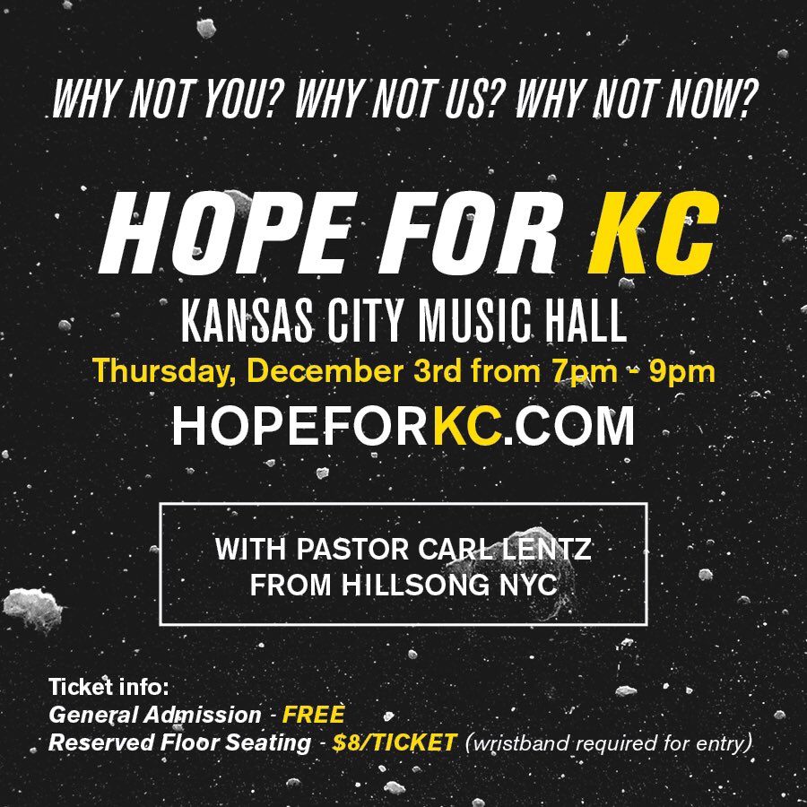 TheCauseCollege's tweet photo. #HopeForKC will be in the beautiful Kansas City Music Hall! Floor seats $8, Gen Adm is FREE. https://t.co/fMOt3R5yhw https://t.co/aCBsNPYX8b