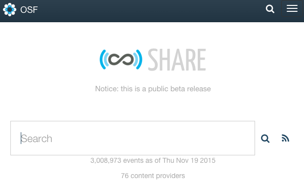 OSFramework's tweet photo. Now search more than 3 million research release events in @SHARE_research! https://t.co/4fwln5Cdjz #OpenScience https://t.co/4ksX9CItmC