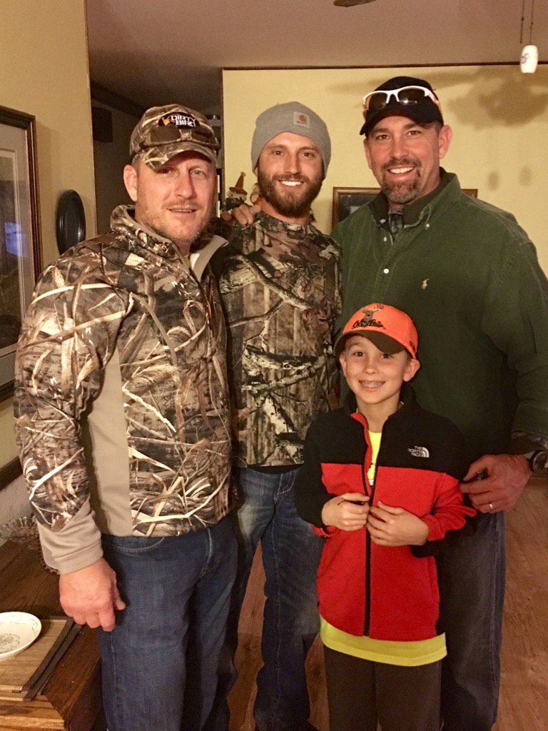 Dmlachnik2's tweet photo. What a surprise at deer camp, oldest son Nick from California and my buddy Paul B. https://t.co/P3lzVyyzIA