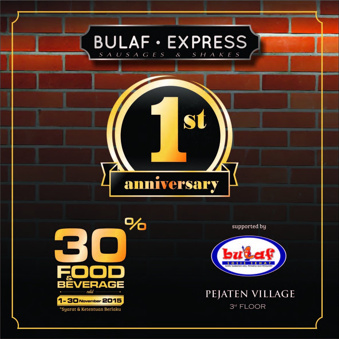 DISKON 30% Food and Beverages @Bulaf Express Pejaten Village Lt.3 (samping XXI)

#sosisbakar #food #eat #drinks