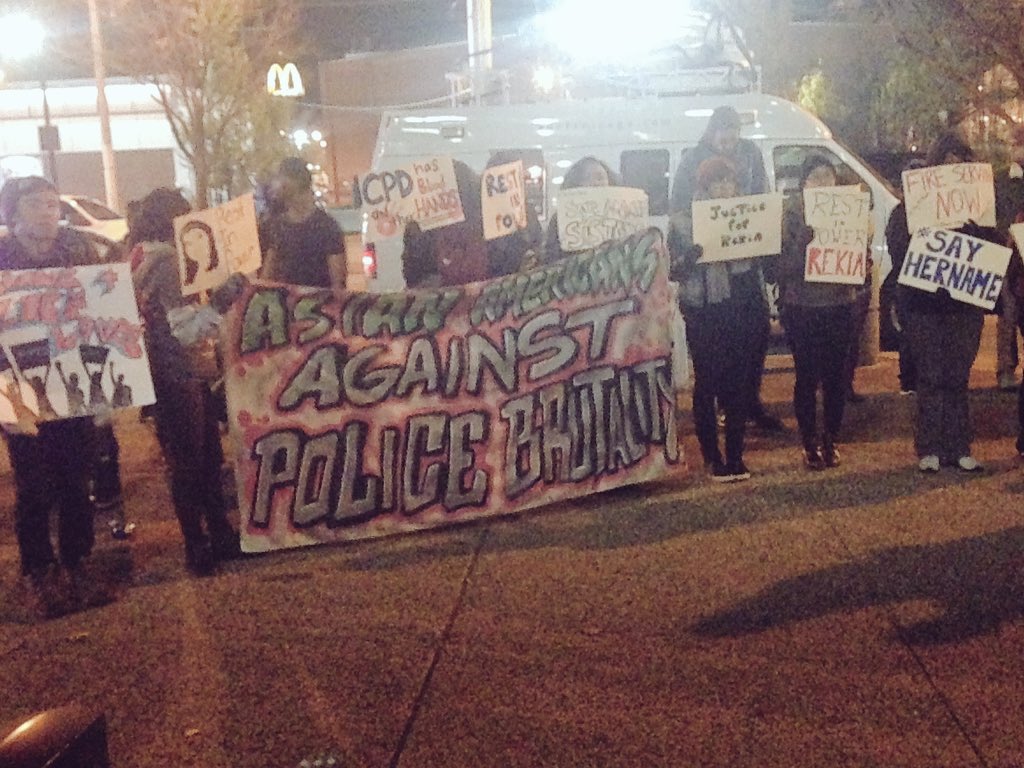 madlittledebbie's tweet photo. Asian Americans against police brutality showing up strong #fireservinnow https://t.co/kcyfHZ1dnJ