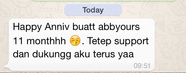 Abbyours_FC's tweet photo. Abbygail ga lupa kok hari ini #Anniv11MonthAbbyours 
Ini ucapan dr Abbygail ☺️
@AbbyIdolJr ❤️❤️❤️ https://t.co/GPHxyOJmCy