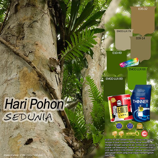 Kawan EMCO, tahukah kamu bahwa besok kita memperingati Hari Pohon Sedunia? #EMCOPaint