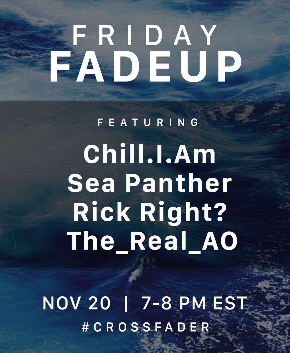 CrossfaderApp's tweet photo. Friday Fadeup tomorrow at 4-5PM PST | 7-8PM EST ⚡️ Catch some of our best Crossfader DJs live on the #CrossfaderApp https://t.co/QW4bbuOfG0