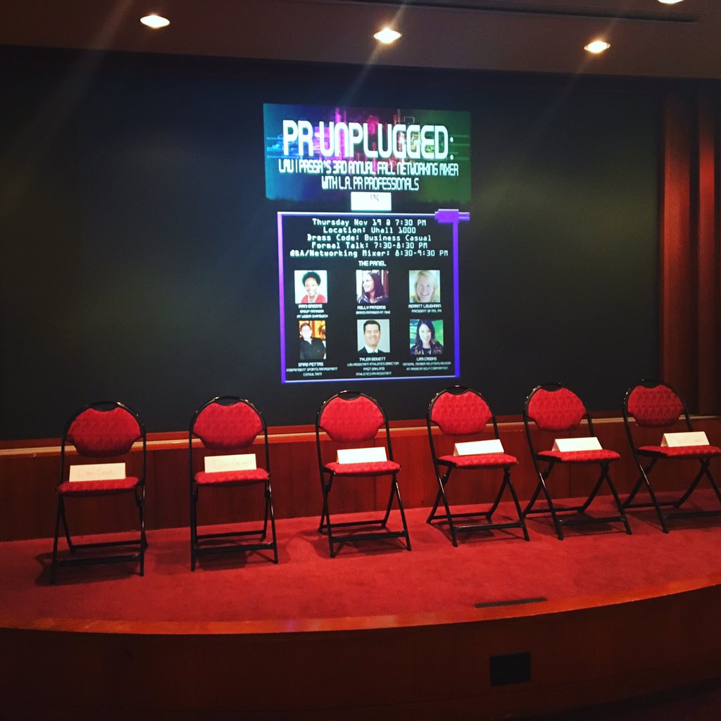 prssalmu's tweet photo. We are so excited to begin #PRUnplugged in Uhall 1000 at 7:30! https://t.co/VryZc5v53P