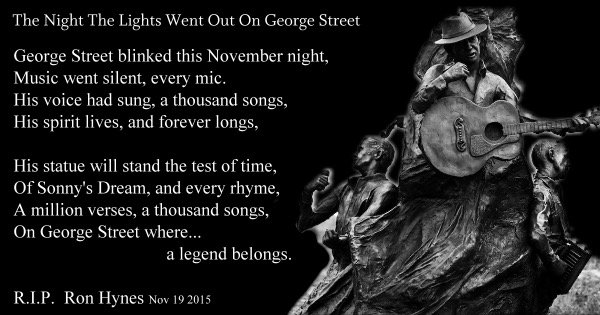 How fitting that <a href="/DowntownStJohns/">Downtown St. John's</a> was silent tonight!  Godspeed, Ron!