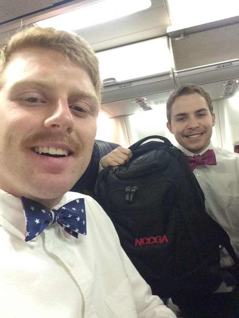 NCCGABlog's tweet photo. On our way to the #TrailToTPC and you know we've got a #GolfStache @NCCGA @NCCGATourneys https://t.co/IkNHcVzpJy