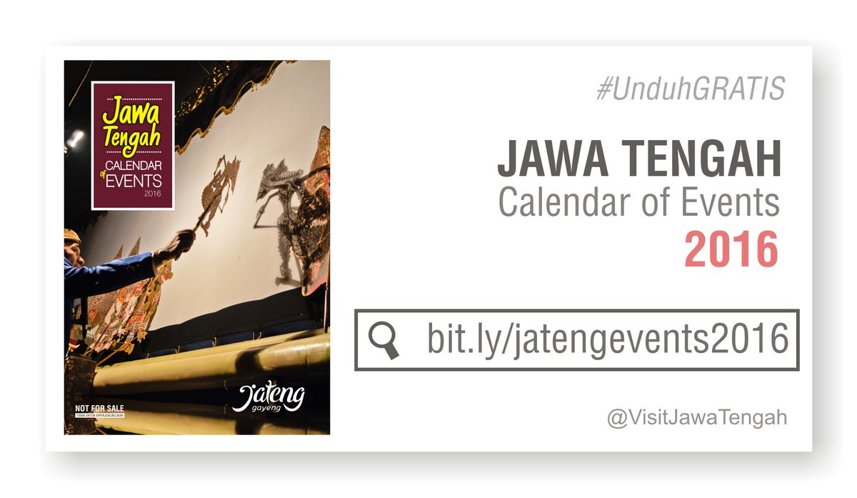 VisitJawaTengah's tweet photo. Ini dia Jawa Tengah Calendar of Events 2016. Silahkan unduh #GRATIS di https://t.co/toD4dsLaSQ #JatengGayeng https://t.co/yQZ7t1j5l8