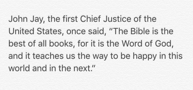 There was a day in the US when Supreme Court Justices loved the Bible. US has turned its back on her godly heritage.