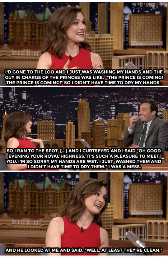 FallonTonight's tweet image. Rachel Weisz was in a bit of rush when meeting The Royal Family! #FallonTonight