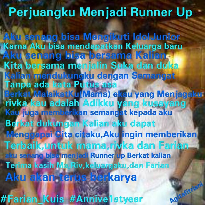 agitafiitriani (@agitafitriaani) on Twitter photo #1stAnniversaryFaRianWithRian 
#FaRian_kuis 
Maafkalojelek,semogamenangāŗ<a href="/The_Big_FaRian/">The Big FaRian</a> 
<a href="/Rian_idoljunior/">Rian Napit</a> #1stAnniversaryFaRianWithRian 
#FaRian_kuis 
Maafkalojelek,semogamenangāŗ<a href="/The_Big_FaRian/">The Big FaRian</a> 
<a href="/Rian_idoljunior/">Rian Napit</a>