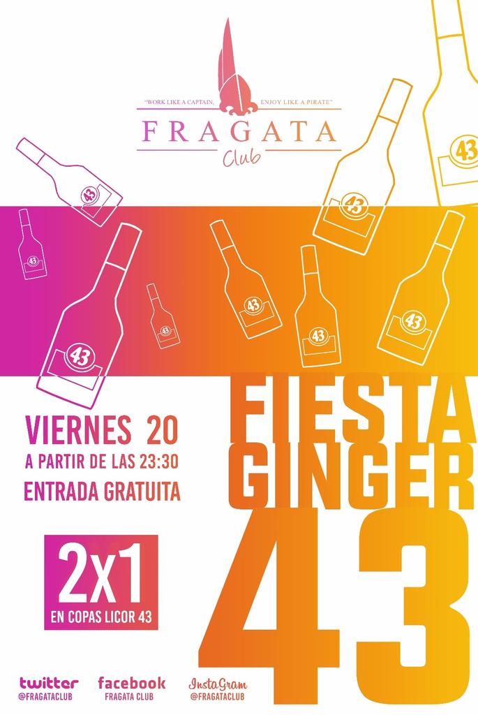 Hoy tenemos fiesta Ginger 43🍸
2x1 toda la noche en copas de Licor 43
¡Pruébalo!
#FRAGATACLUB