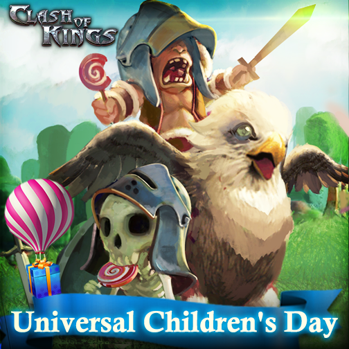 ClashofKingsCoK's tweet photo. Happy Universal Children's day my Kings! Share with us some pictures of your little monsters! #ClashofKings https://t.co/KXwsBimLsV