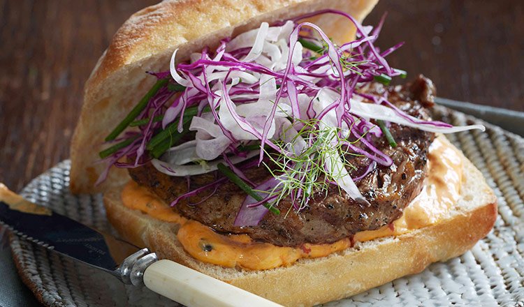 carouselworld's tweet photo. Canjun steak burger with red pepper mayonnaise https://t.co/aJVaUA9EXy #food #foodie #steakburger #burger #canjun https://t.co/8Nvm0PFweA