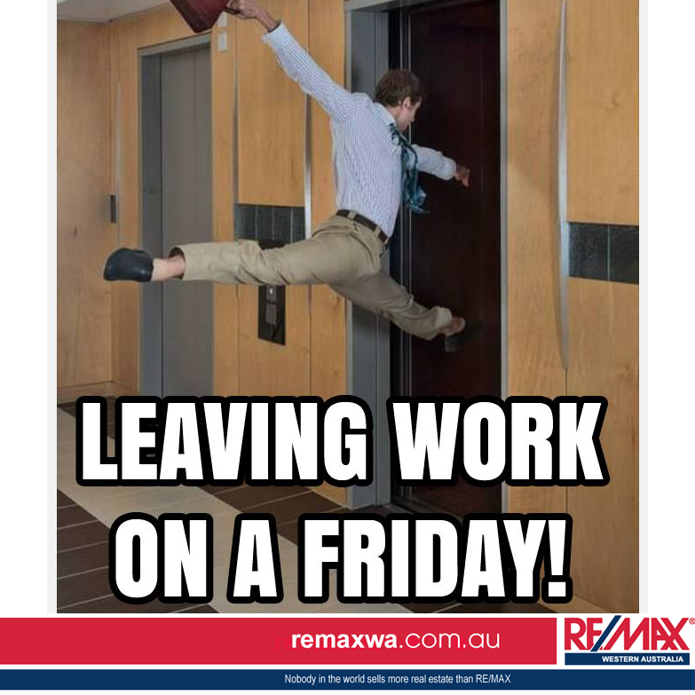 remaxwa's tweet photo. Happy Friday to everybody from the team at RE/MAX Western Australia! #weekend #Friday https://t.co/u7lA4kvjMt