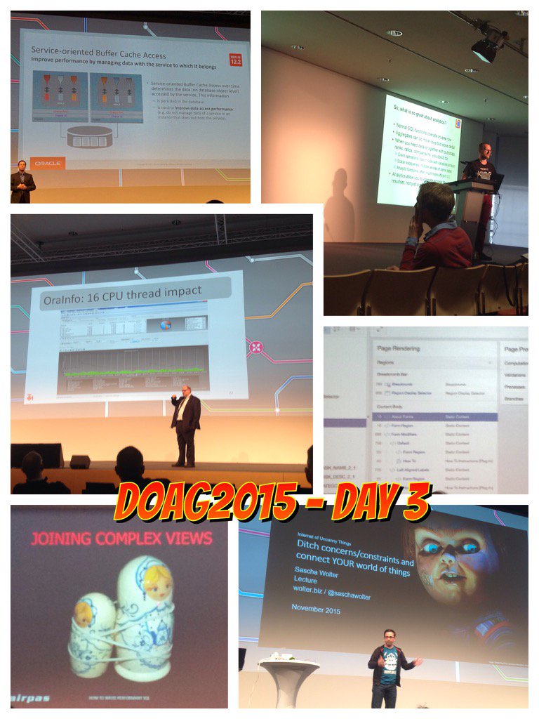 SvenWOracle's tweet photo. Impressions from last day at #DOAG2014 . Sorry, could not tweet yesterday inside 3h traffic jam... https://t.co/FVusI2Nfwe