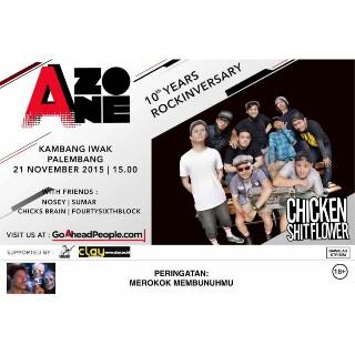 Besok!
10th YEARS ROCKINVERSARY <a href="/CSFofficial/">CHICKEN SHIT FLOWER</a>
With friends : <a href="/Chicks_Brain/">CHICKS BRAIN</a> <a href="/Fourty_Sixth/">FourtySixthBlock</a> <a href="/Nosey_music/">NOSEY</a> dan <a href="/Sumar_plg/">SUMAR</a>