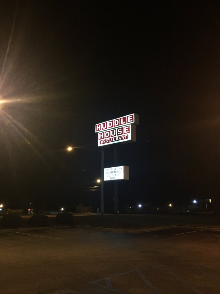 GameBallRun's tweet photo. We made it to the huddle house in Greenwood https://t.co/f6kFCEKoVi