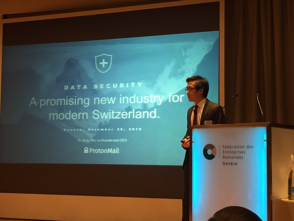 swissfintech's tweet photo. @ProtonMail Key data protection #startup #geneva hosted @Fongit1 #cybersecurity #email https://t.co/wlqSd0FqmD