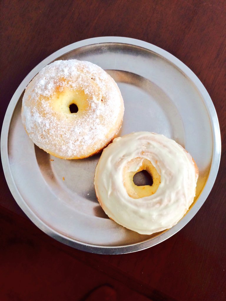 ampshoe's tweet photo. Powdered sugar donut and white chocolate donut! Available @ Prakriti Bread. #PBMade #Nomnom https://t.co/Bk6ygDjSXE