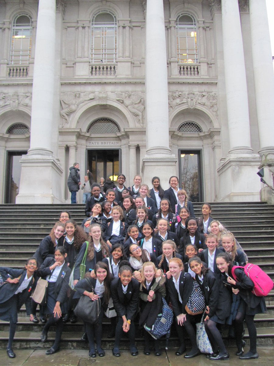 Year 8 on the steps of #TATEBRITAIN after a day of exploring #Turner, landscapes and portraiture