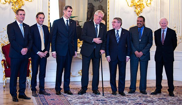 IOC President Thomas Bach meets Czech President Milos Zeman in Prague bit.ly/1QS1ozO