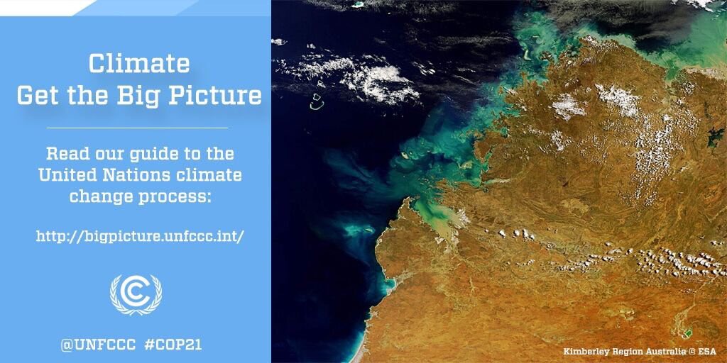 UNFCCC's tweet photo. Get the big picture of international #ClimateAction with our new interactive guide: https://t.co/ShY8bHTMqg #COP21 https://t.co/AudAEYJu2e