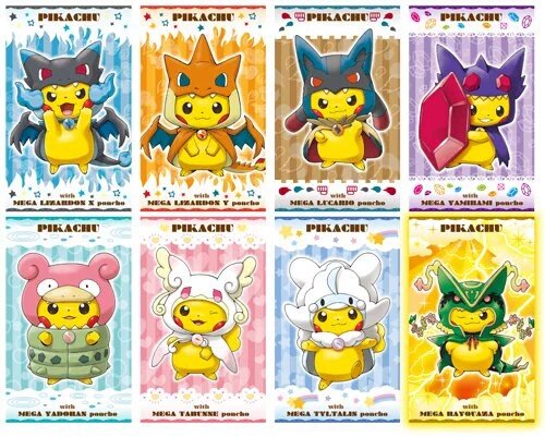 Pokmon Pikachu mega outfits gift card set!