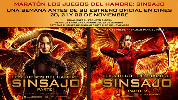 CinesurMiramar's tweet photo. Hoy viernes, mañana y el domingo podréis ver #SinsajoParte2 una semana antes de su estreno oficial. #MaratonSinsajo https://t.co/IxykNsIXF7