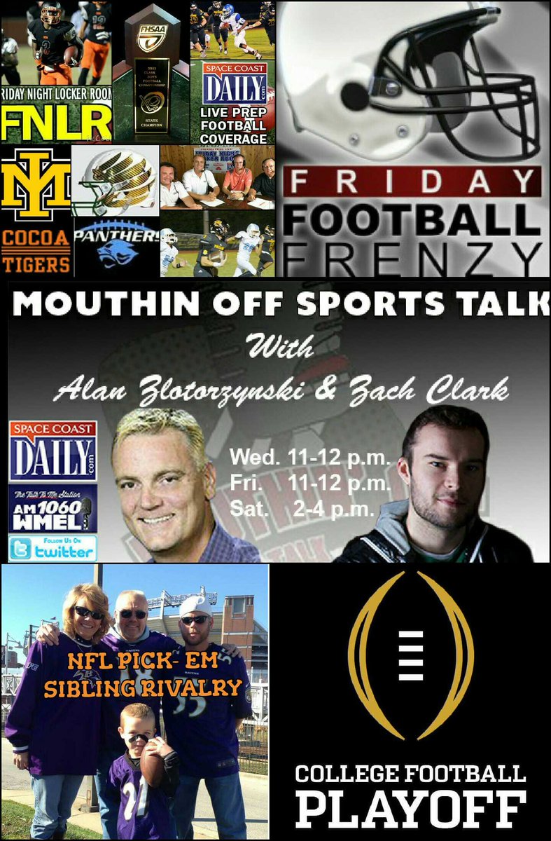 fanspeakradio's tweet photo. Jn @zlotsports &amp; @ZachClark2015 4 @mouthinoffsprts on @AM1060WMEL 11:00 @NFL , @CFBPlayoff @FHSAA @SpaceCoastDaily https://t.co/iIQCYhrKcQ