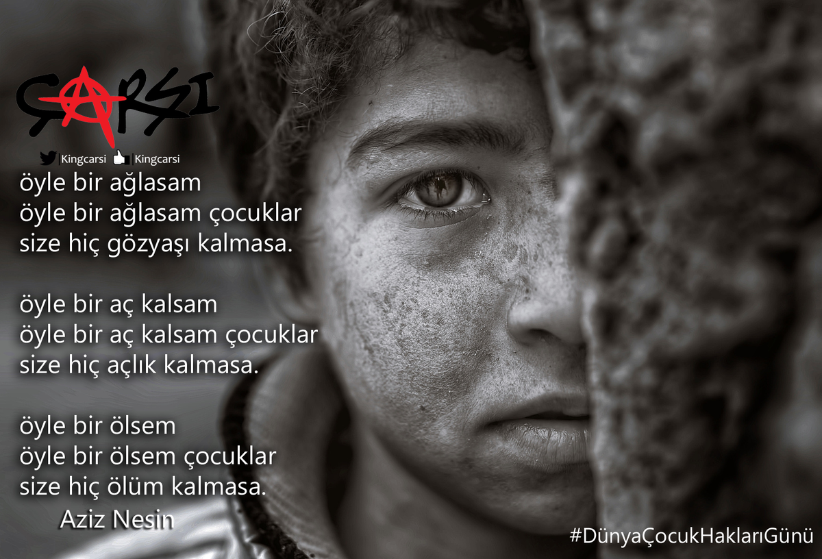 KingcArsi's tweet photo. öyle bir ağlasam öyle bir ağlasam çocuklar size hiç gözyaşı kalmasa. #DünyaÇocukHaklarıGünü  #çArşı https://t.co/ARHw8mYETp