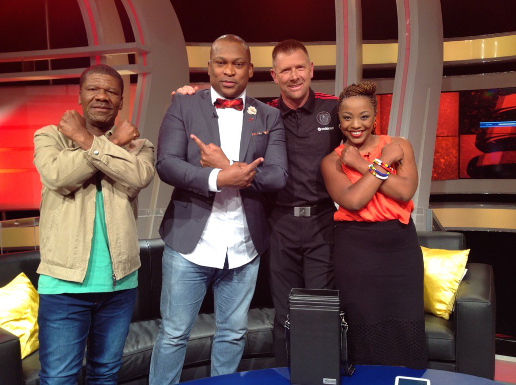 robertmarawa's tweet photo. Last nite on #TNL... 1995 Bucs hero Jerry Sikhosana, Coach Tinkler and adopted Buccaneer Moeng-Moeng @ThatoMoeng https://t.co/2J8iyzZ84k
