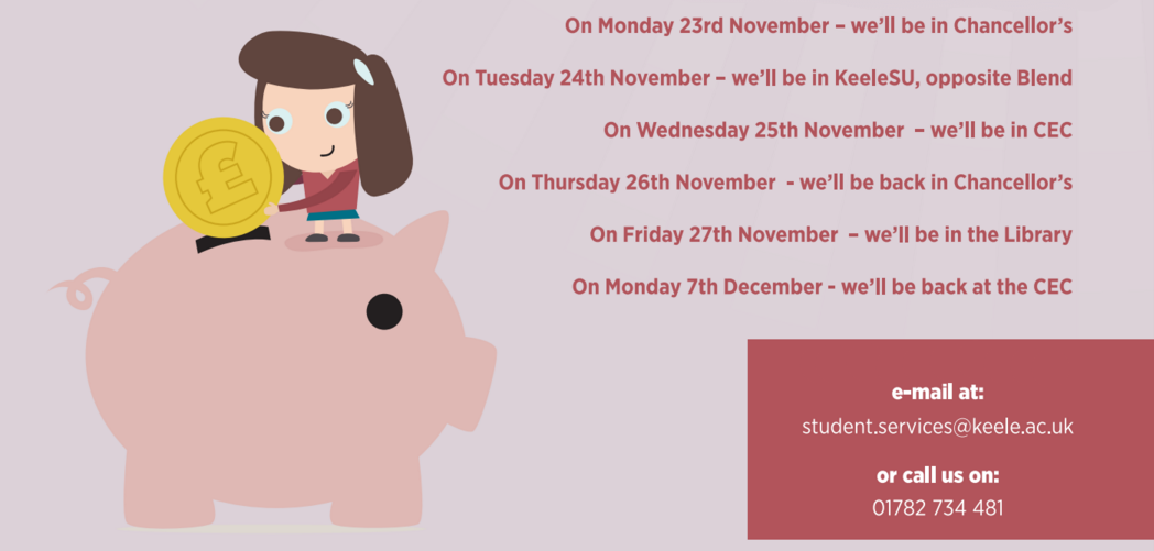 LifeAtKeele's tweet photo. Come and see what's going on at the launch of #KeeleMoneyWeek today in Chancellors 10am-2pm https://t.co/z9IfV7vMxZ