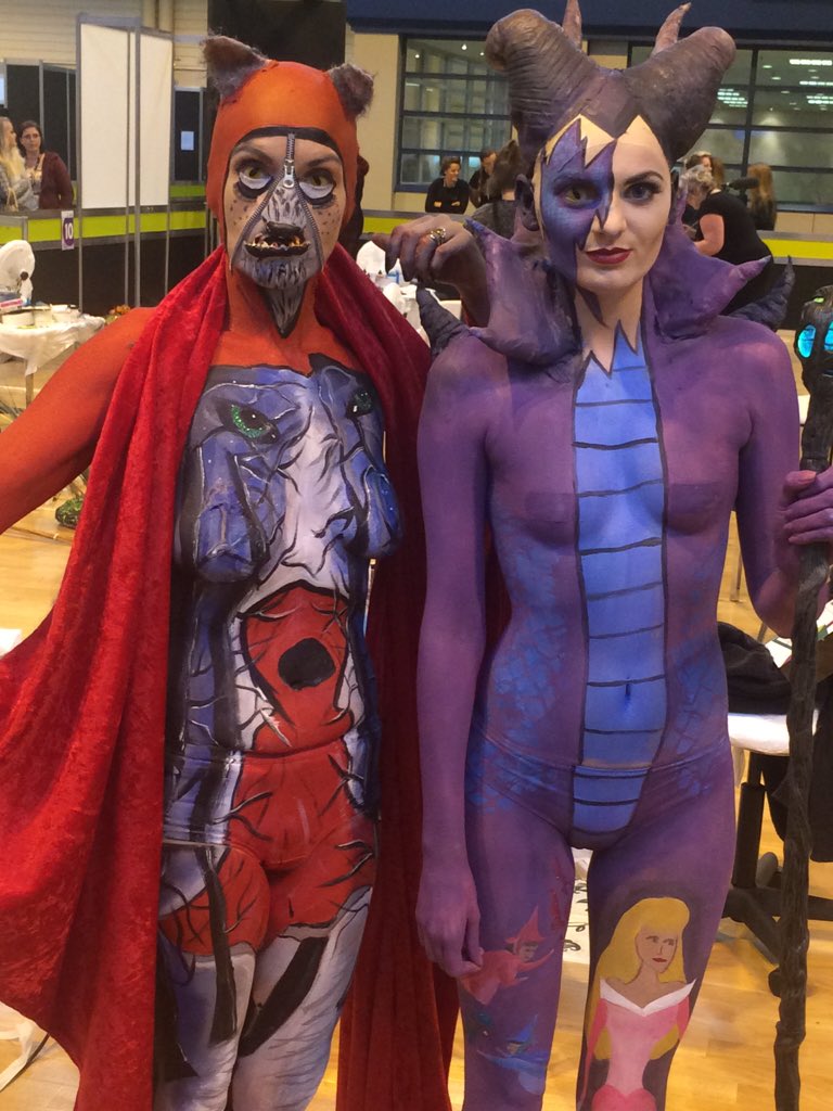 NCLanarkshire's tweet photo. Our fantastic media make up body models @SkillsShow #OneMoreTimeNCL https://t.co/W4wtJqZ2bO
